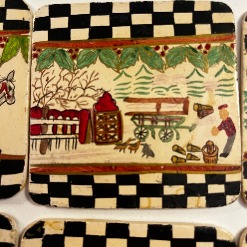 Hand-Painted Coasters and Wooden Box - Picture 4 of 8